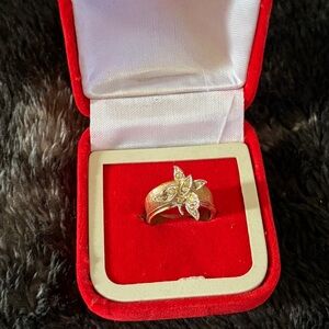 Gold Floral butterfly Accent Ring - Women Jewelry